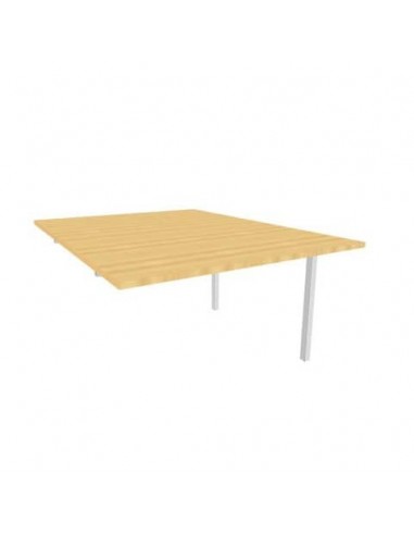 Postazione aggiuntiva bench piano faggio 120x160xH.75 cm gamba a ponte in acciaio argento Practika P3 - ECBIC12-FA-A