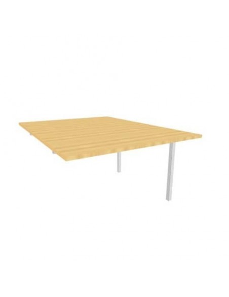 Postazione aggiuntiva bench piano faggio 120x160xH.75 cm gamba a ponte in acciaio argento Practika P3 - ECBIC12-FA-A