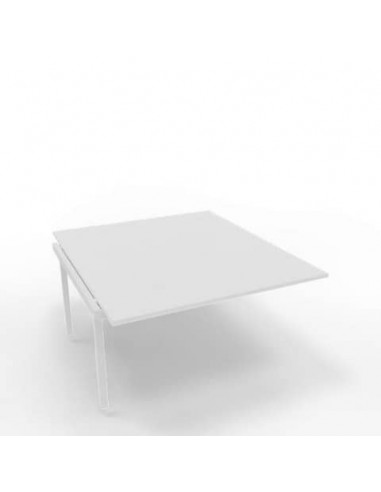 Postazione aggiuntiva bench piano bianco 140x160xH.75 cm gamba a ponte in acciaio bianco Practika P3 - ECBIC14-BA-I