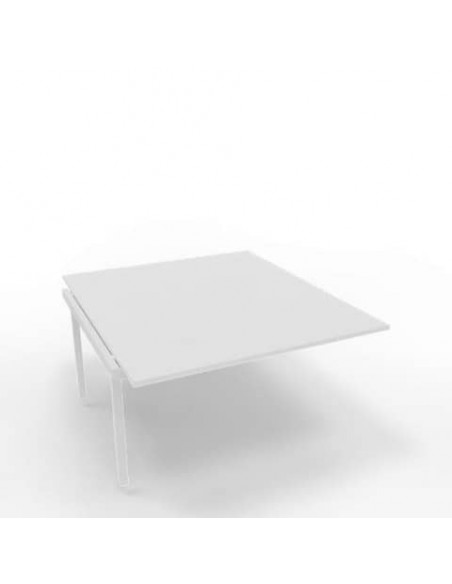 Postazione aggiuntiva bench piano bianco 140x160xH.75 cm gamba a ponte in acciaio bianco Practika P3 - ECBIC14-BA-I