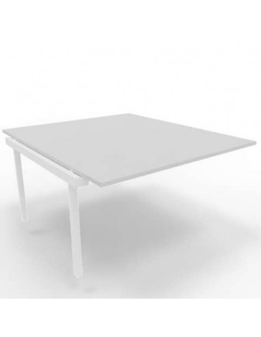 Postazione aggiuntiva bench piano grigio 140x160xH.75 cm gamba a ponte in acciaio bianco Practika P3 - ECBIC14-GR-I