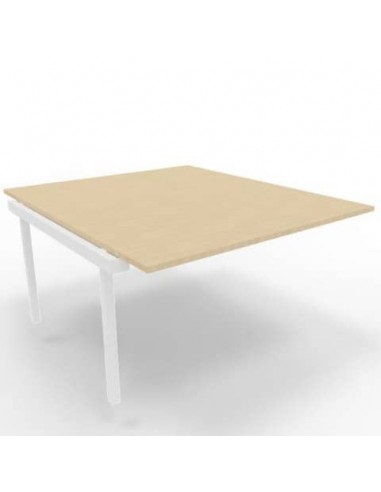 Postazione aggiuntiva bench piano rovere 140x160xH.75 cm gamba a ponte in acciaio bianco Practika P3 - ECBIC14-RK-I