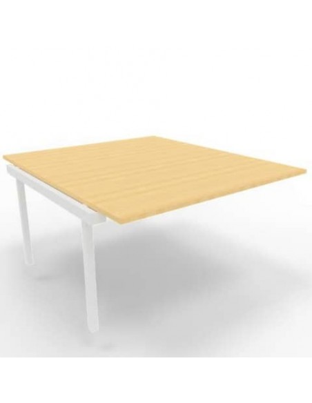 Postazione aggiuntiva bench piano faggio 140x160xH.75 cm gamba a ponte in acciaio bianco Practika P3 - ECBIC14-FA-I