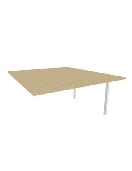 Postazione aggiuntiva bench piano rovere 140x160xH.75 cm gamba a ponte in acciaio argento Practika P3 - ECBIC14-RK-A