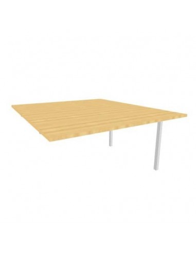 Postazione aggiuntiva bench piano faggio 140x160xH.75 cm gamba a ponte in acciaio argento Practika P3 - ECBIC14-FA-A