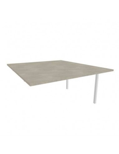 Postazione aggiuntiva bench cemento 140x160xH.75 cm gamba a ponte in acciaio argento Practika P3 - ECBIC14-CL-A