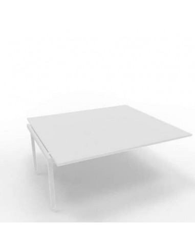 Postazione aggiuntiva bench piano bianco 160x160xH.75 cm gamba a ponte in acciaio bianco Practika P3 - ECBIC16-BA-I