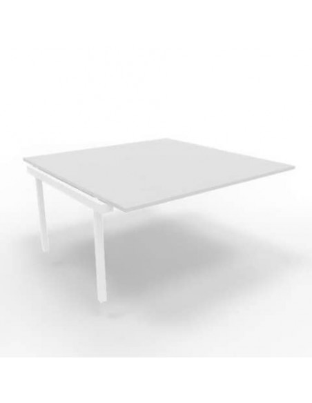 Postazione aggiuntiva bench piano grigio 160x160xH.75 cm gamba a ponte in acciaio bianco Practika P3 - ECBIC16-GR-I