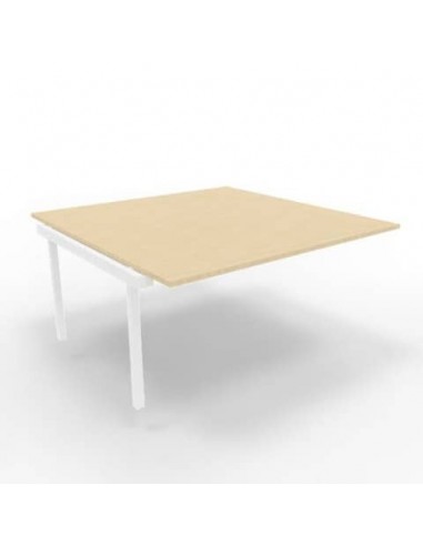 Postazione aggiuntiva bench piano rovere 160x160xH.75 cm gamba a ponte in acciaio bianco Practika P3 - ECBIC16-RK-I