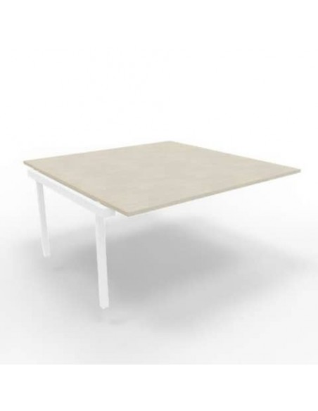 Postazione aggiuntiva bench cemento 160x160xH.75 cm gamba a ponte in acciaio bianco Practika P3 - ECBIC16-CL-I