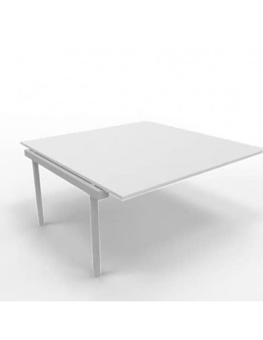 Postazione aggiuntiva bench piano grigio 160x160xH.75 cm gamba a ponte in acciaio argento Practika P3 - ECBIC16-GR-A