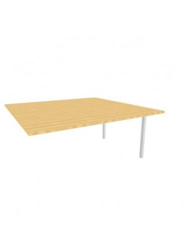 Postazione aggiuntiva bench piano faggio 160x160xH.75 cm gamba a ponte in acciaio argento Practika P3 - ECBIC16-FA-A