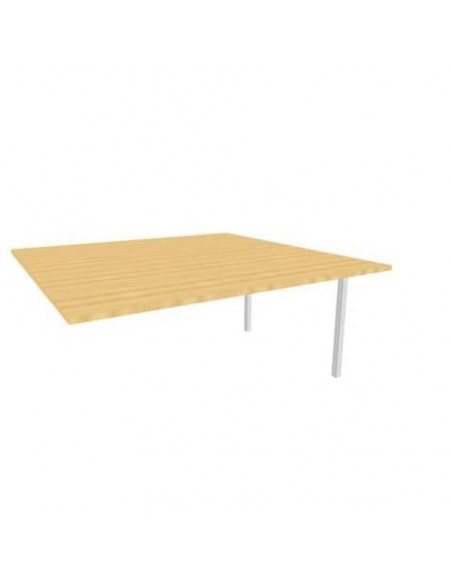 Postazione aggiuntiva bench piano faggio 160x160xH.75 cm gamba a ponte in acciaio argento Practika P3 - ECBIC16-FA-A