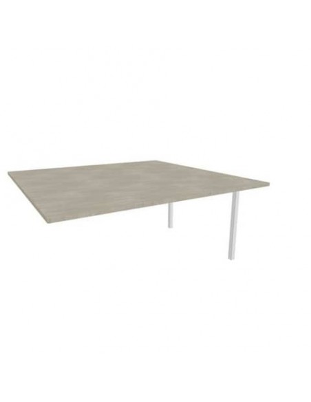 Postazione aggiuntiva bench cemento 160x160xH.75 cm gamba a ponte in acciaio argento Practika P3 - ECBIC16-CL-A