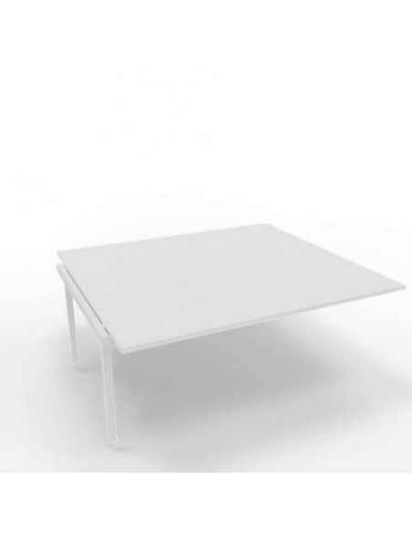 Postazione aggiuntiva bench piano bianco 180x160xH.75 cm gamba a ponte in acciaio bianco Practika P3 - ECBIC18-BA-I