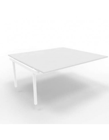 Postazione aggiuntiva bench piano grigio 180x160xH.75 cm gamba a ponte in acciaio bianco Practika P3 - ECBIC18-GR-I