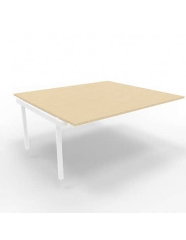 Postazione aggiuntiva bench piano rovere 180x160xH.75 cm gamba a ponte in acciaio bianco Practika P3 - ECBIC18-RK-I