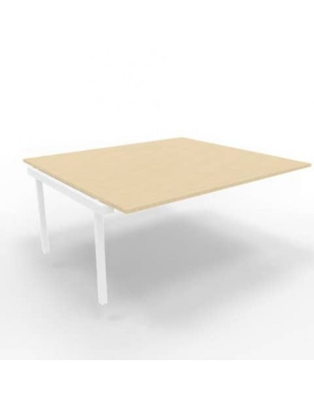 Postazione aggiuntiva bench piano rovere 180x160xH.75 cm gamba a ponte in acciaio bianco Practika P3 - ECBIC18-RK-I