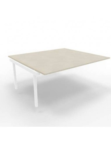 Postazione aggiuntiva bench cemento 180x160xH.75 cm gamba a ponte in acciaio bianco Practika P3 - ECBIC18-CL-I