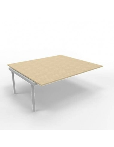 Postazione aggiuntiva bench piano rovere 180x160xH.75 cm gamba a ponte in acciaio argento Practika P3 - ECBIC18-RK-A