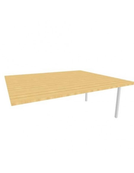 Postazione aggiuntiva bench piano faggio 180x160xH.75 cm gamba a ponte in acciaio argento Practika P3 - ECBIC18-FA-A