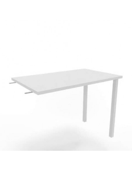 Dattilo scrivania sospeso piano bianco 80x60xH.75 cm gamba sez. quadrata in acciaio bianco Practika ECDM080-BA-I