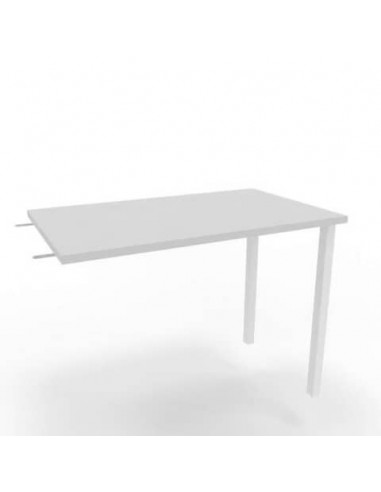 Dattilo scrivania sospeso piano grigio 100x60xH.75 cm gamba sez. quadrata in acciaio bianco Practika ECDM100-GR-I