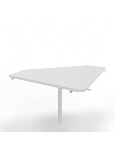 Raccordo 90° piano bianco 84x84xH.75 cm gamba in acciaio bianco per scrivanie Practika P1 Quadrifoglio ECRA9001-BA-I