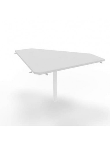 Raccordo 90° piano grigio 84x84xH.75 cm gamba in acciaio bianco per scrivanie Practika P1 Quadrifoglio ECRA9001-GR-I