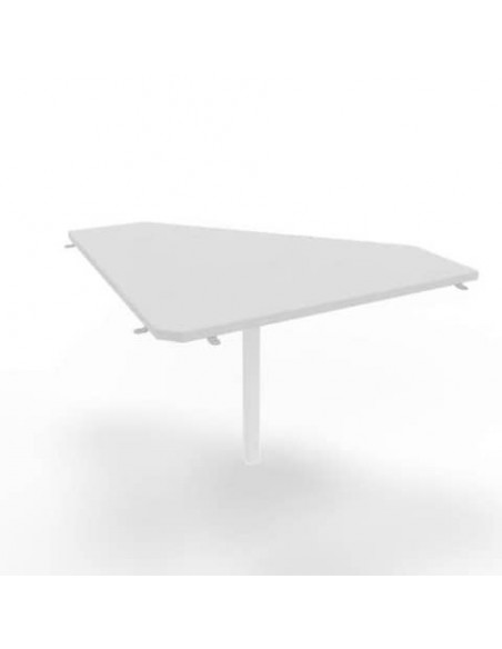 Raccordo 90° piano grigio 84x84xH.75 cm gamba in acciaio bianco per scrivanie Practika P1 Quadrifoglio ECRA9001-GR-I