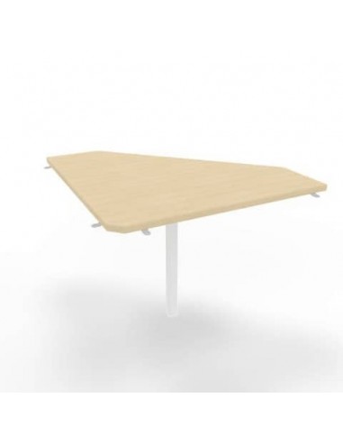 Raccordo 90° piano rovere 84x84xH.75 cm gamba in acciaio bianco per scrivanie Practika P1 Quadrifoglio ECRA9001-RK-I