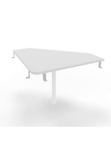 Raccordo 90° piano grigio 84x84xH.75 cm gamba in acciaio bianco per scrivanie Practika P3 Quadrifoglio ECRA9003-GR-I