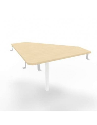 Raccordo 90° piano rovere 84x84xH.75 cm gamba in acciaio bianco per scrivanie Practika P3 Quadrifoglio ECRA9003-RK-I