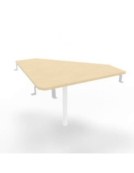 Raccordo 90° piano rovere 84x84xH.75 cm gamba in acciaio bianco per scrivanie Practika P3 Quadrifoglio ECRA9003-RK-I