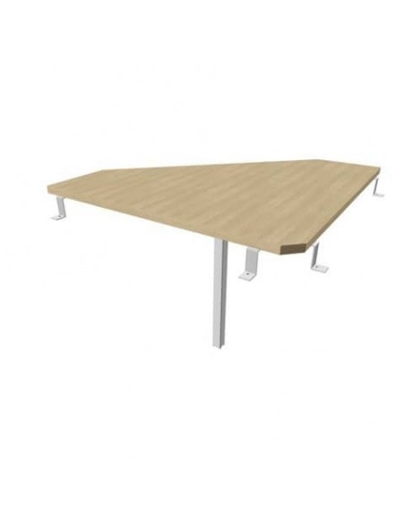 Raccordo 90° piano rovere 84x84xH.75 cm gamba in acciaio argento per scrivanie Practika P3 Quadrifoglio ECRA9003-RK-A