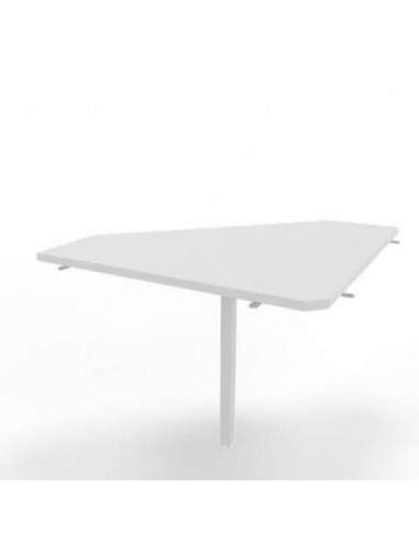 Raccordo 90° piano bianco 84x84xH.75 cm gamba in acciaio bianco per scrivanie Practika P4 Quadrifoglio ECRA9004-BA-I