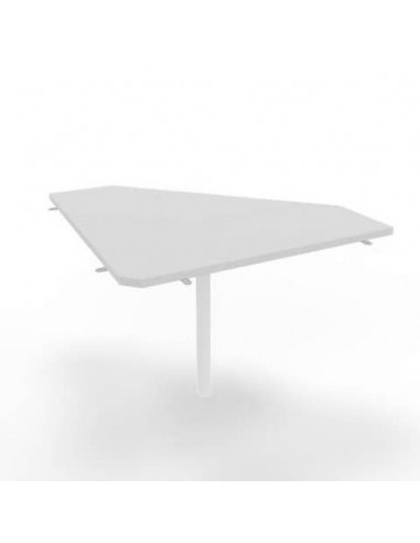 Raccordo 90° piano grigio 84x84xH.75 cm gamba in acciaio bianco per scrivanie Practika P4 Quadrifoglio ECRA9004-GR-I