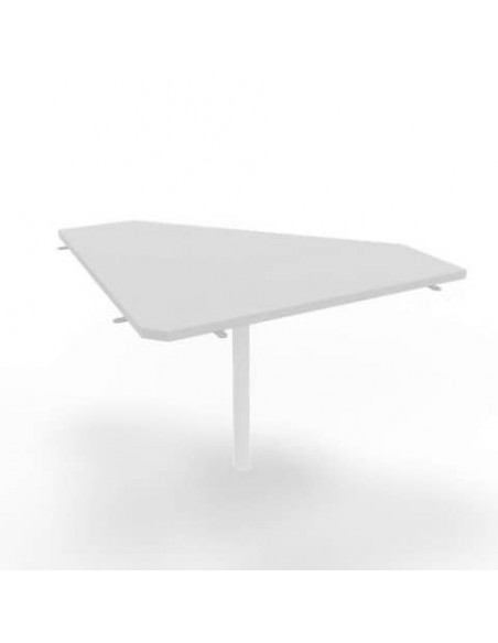 Raccordo 90° piano grigio 84x84xH.75 cm gamba in acciaio bianco per scrivanie Practika P4 Quadrifoglio ECRA9004-GR-I