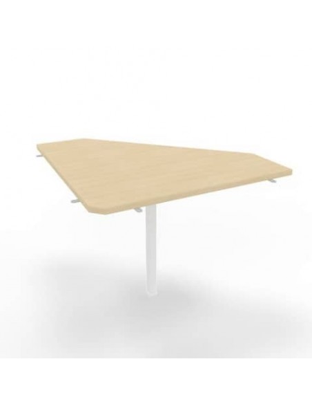 Raccordo 90° piano rovere 84x84xH.75 cm gamba in acciaio bianco per scrivanie Practika P4 Quadrifoglio ECRA9004-RK-I