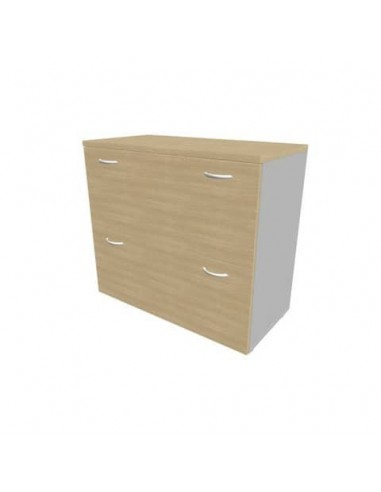 Armadio basso rovere con scocca argento 90x45xH.81