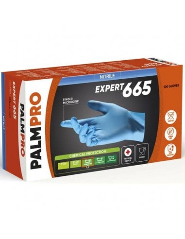 Guanti monouso in nitrile Palmaro Expert 665 Icoguanti taglia S - blu - conf. 100 pezzi - PX665-S