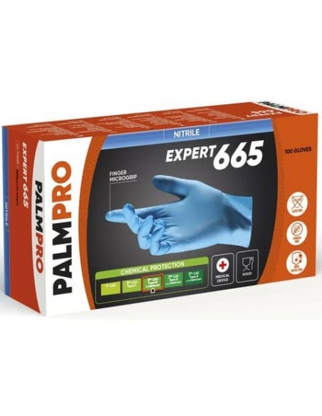 Guanti monouso in nitrile Palmaro Expert 665 Icoguanti taglia S - blu - conf. 100 pezzi - PX665-S