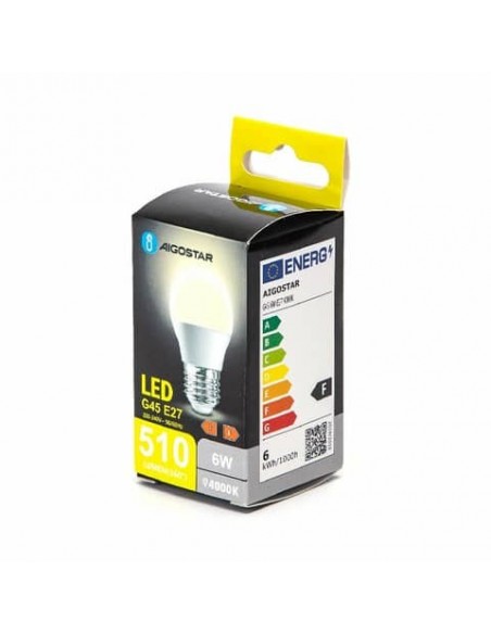 Lampadina LED G45 E27 6W - 510 lumen Aigostar luce naturale B10105MQV