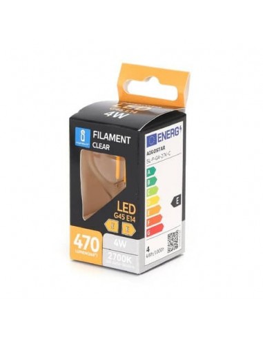 Lampadina a filamento LED luce calda 4W G45 - E14 - 470 lumen Aigostar ø45xH.78 mm - B10106AM6