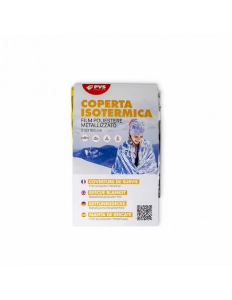 Coperta isotermica anti caldo (lato argento) e anti freddo (lato oro) - 63 g PVS 210x160 cm - COP216               