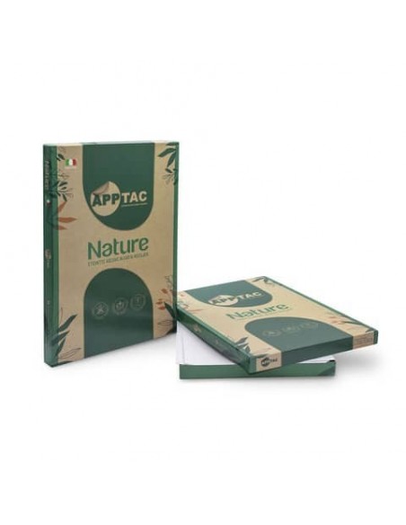 Etichette autoadesive bianche Nature in carta riciclata AppTac  70x36 mm - 24 et./foglio - cf. da 100 fogli NAT0500