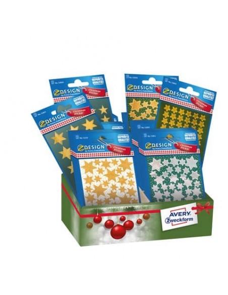 Stickers adesivi decorativi Natale conf. da 60 bustine Avery mini stelle 52937