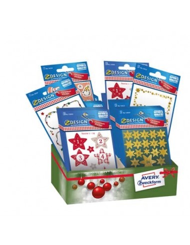 Stickers adesivi decorativi Natale conf. da 60 bustine Avery soggetti vari 52988