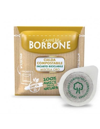 Caffè in cialda compostabile ESE 44 mm Caffe Borbone qualità Oro - in conf. da 100 pz - 44BORO100N