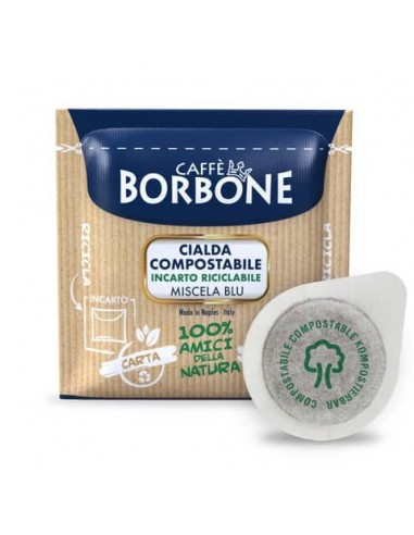 Caffè in cialda compostabile ESE 44 mm Caffe Borbone qualità Blu - in conf. da 100 pz - 44BBLU100N